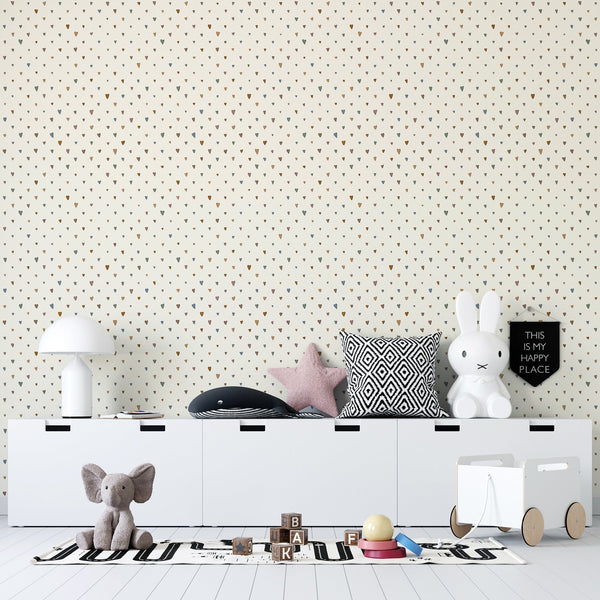 Papel Tapiz Colored Hearts - Tienda Interni