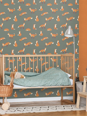 Papel Tapiz Friendly Foxes - Tienda Interni