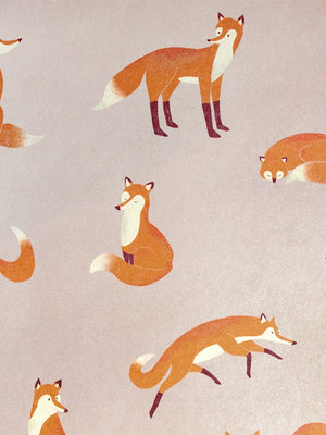 Papel Tapiz Friendly Foxes - Tienda Interni