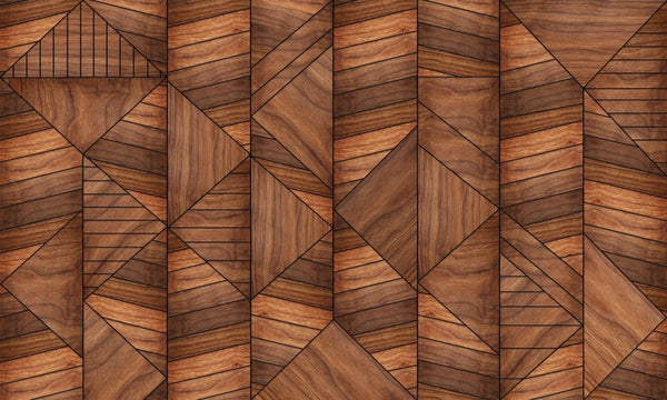 Papel Tapiz Art Deco - Wood Geo - Tienda Interni