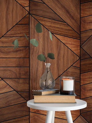 Papel Tapiz Art Deco - Wood Geo - Tienda Interni